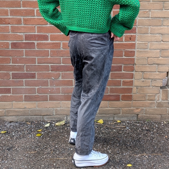 Danier Vintage Suede Gray Pants - Picture 3 of 14